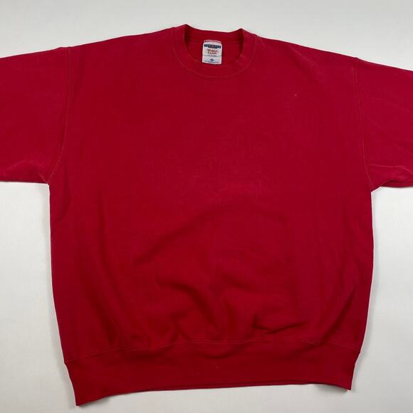 Vintage Red Blank Jerzees Crewneck Cotton Blend Made in USA Size XL - Picture 2 of 8